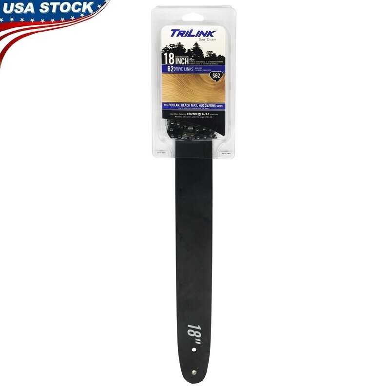 18-Inch Low-Vibration Semi-Chisel Chainsaw Bar & Chain Combo 62DL