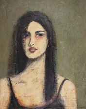 Original Female Portrait Mixed Media Painting - Wall Art Canvas Decor 16X20