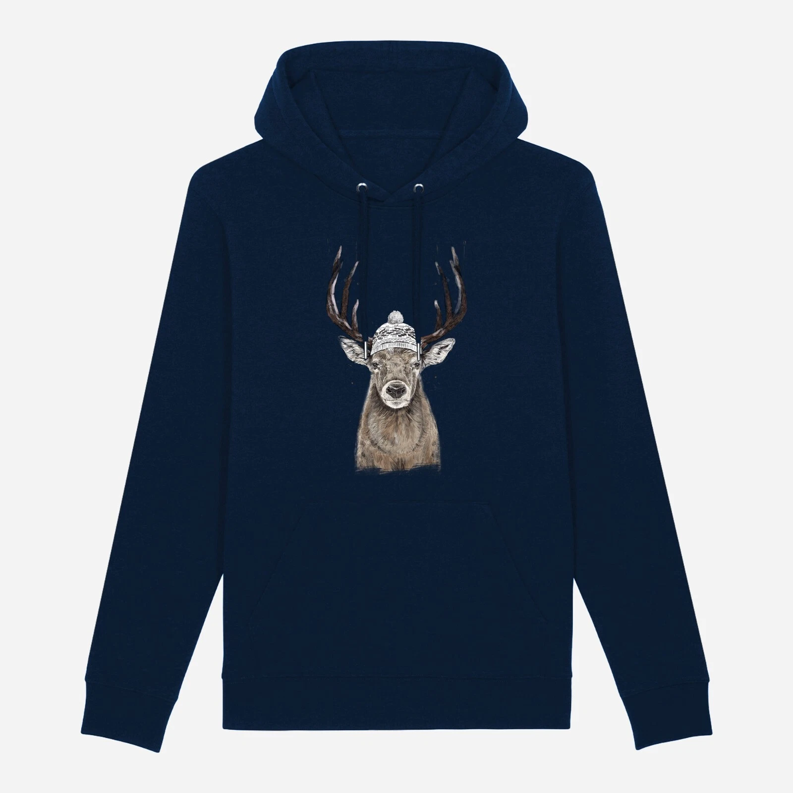Men's Hoodie Navy Blue, LETS GO OUTSIDE