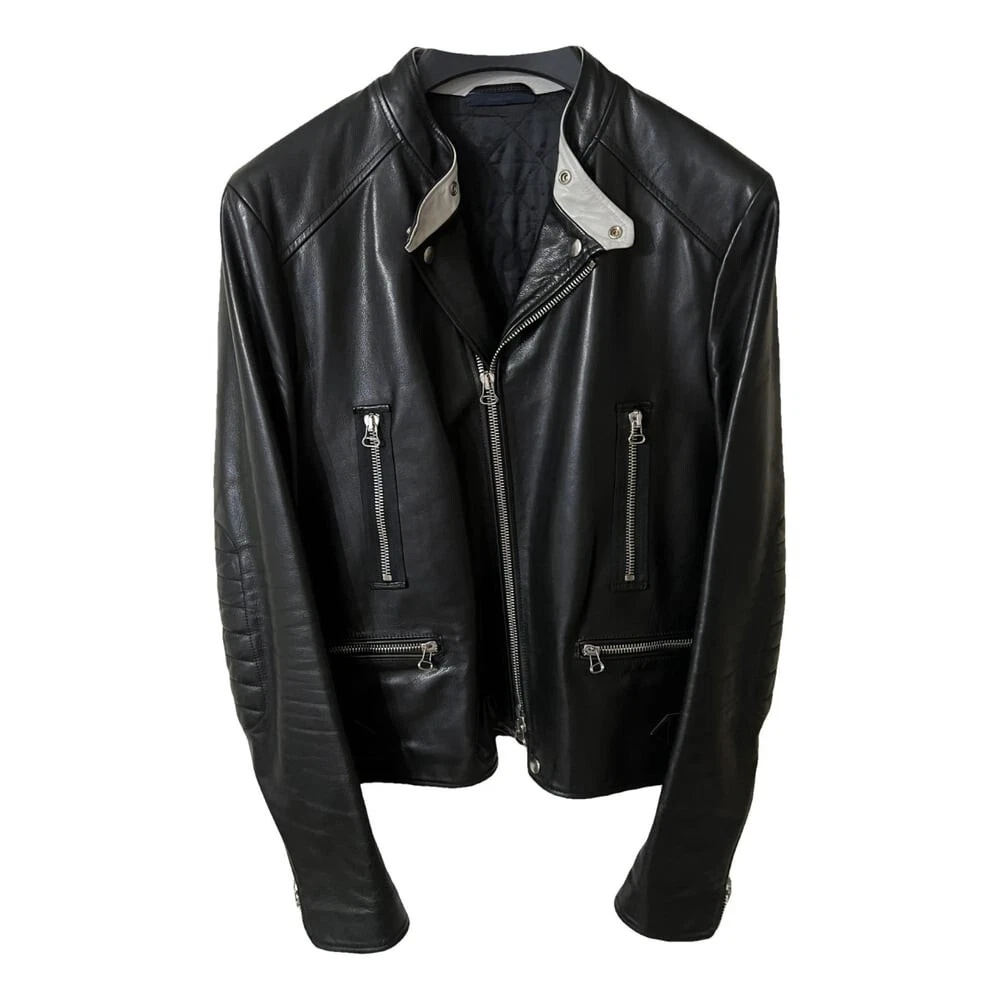 Lanvin — Lanvin Calfskin Leather Biker Jacket size 52 L Made in Italy FREE SHIPPING!