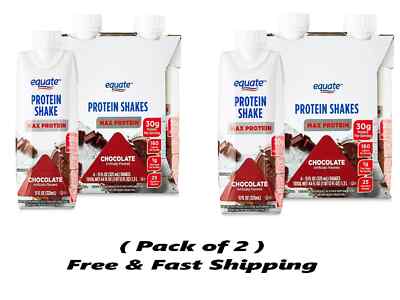 Equate Max Protein Nutrition Shake, Chocolate Flavored, Liquid, 11 fl oz 8 Count