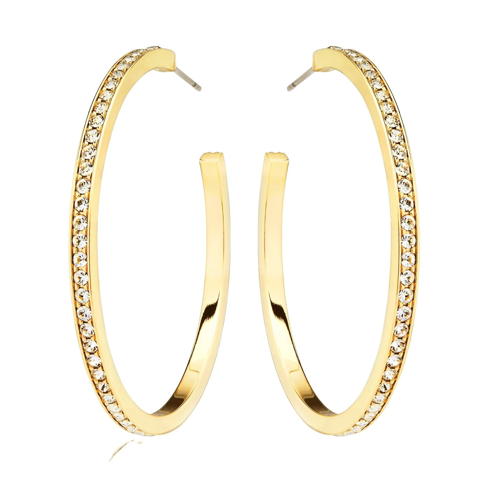 Chapado en oro Amarillo de Cristal Pendientes de Moda Aro