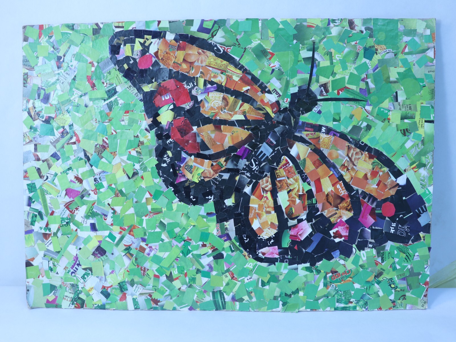 ORIGINAL Paper Collage Art Unique Insect Art Butterfly Collage Art