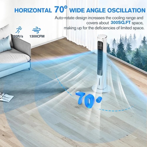 3-IN-1 Portable Air Conditioners Tower Fan, 37'' Evaporative Air Cooler w/Remote - Picture 6 of 9