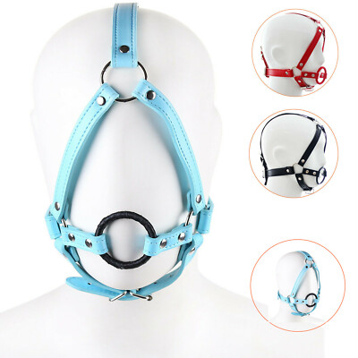 Open Mouth Gags O Ring Head Harness PU Leather Belt Strap Binding Restraint