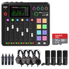 R DECaster Pro II Integrated Production Studio w/ 4x Zoom ZDM-1 Podcast Mic Pack