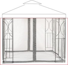 SunTime Polenza 2.5m Gazebo REPLACEMENT NET CURTAINS Grey or Cream