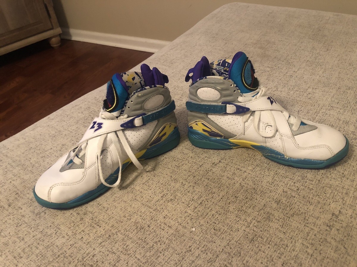 Jordan 8 Retro White Aqua 2007 (Sz 7 Women's) 316836-161 Used | eBay