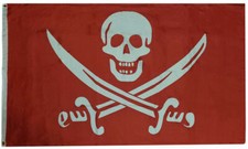 Pirate Calico Jack Rackham Red White 100D Woven Poly Nylon 2x3 2'x3' Flag Banner