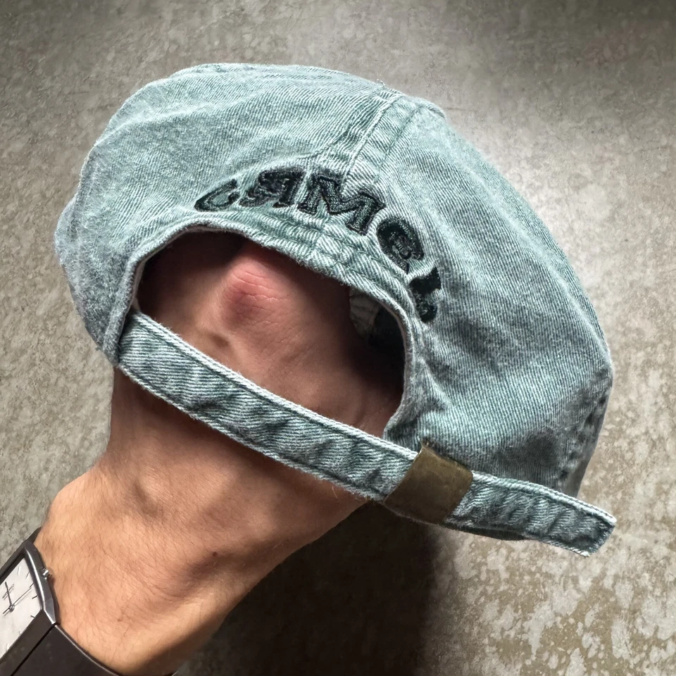 Sombrero camel vintage gorra correa trasera papá verde NOS 90s cigarrillo tabaco Foto 3 de 4