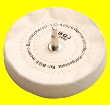 BGS 3989 Polierscheibe aus Baumwolle Ø125mm mit Spanndorn Ø6mm für Bohrmaschine