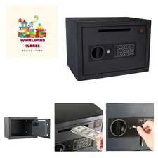 Drop Safe - Digital Safe Compact Steel Money Security Box with Keypad - Depos...