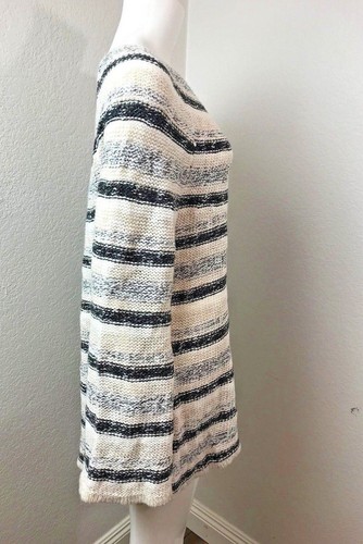 Suéter Style & Co XL Marfil Rayas Tejido con Cable Metálico Rayas Pullover $54 - Imagen 5 de 7
