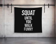 Motivational Gym Wall Tapestry - Inspirational Weightlifting Art