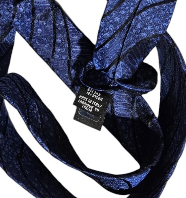 Corbata de seda ROBERTO CAVALLI ITALIA azul monograma geométrico marca W:3,4" usada en excelente estado  Foto 3 de 4