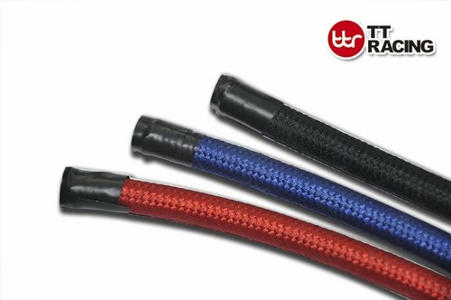 3/8" 10MM NYLON STAINLESS STEEL BRAIDED PTFE E85 FUEL HOSE BLUE 1FT-PL - Picture 2 of 2