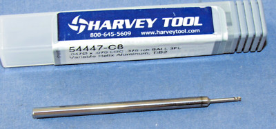 New Harvey Tool Carbide Ball End mill 0.047''Dia. X .070'' LOC .375'' Reach TiB2