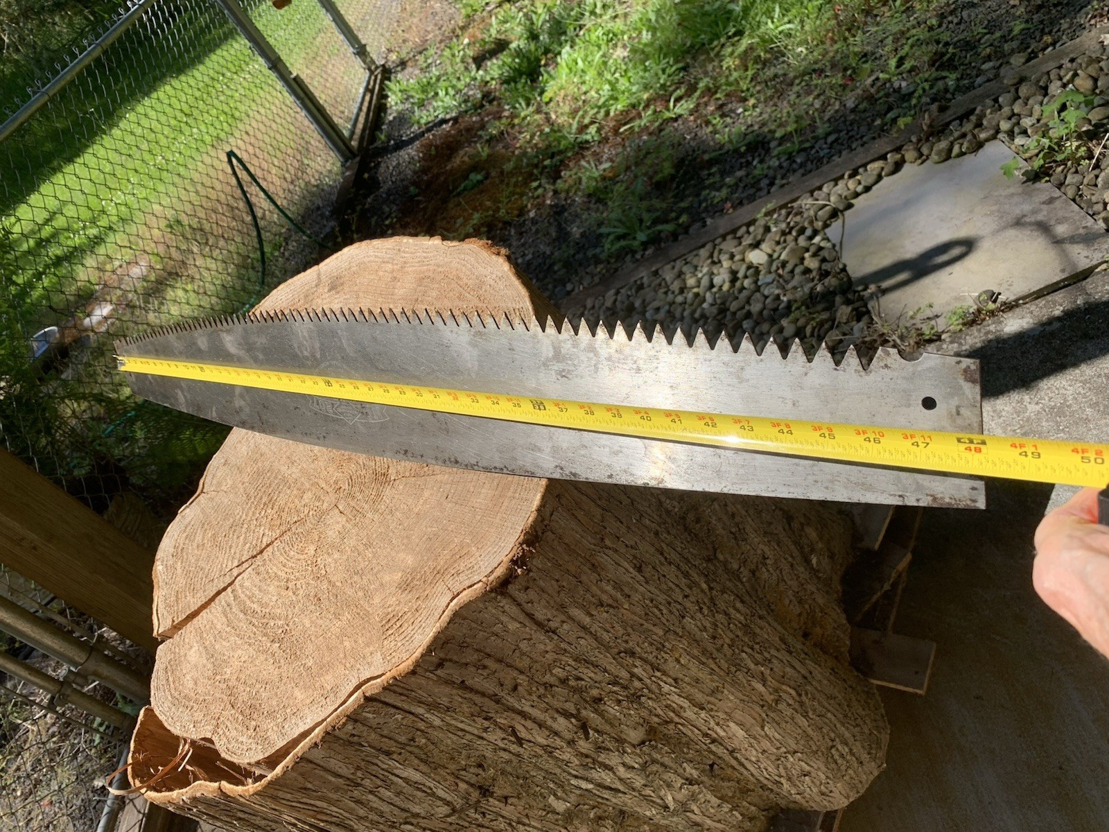 4' SIMONDS SAW & STEEL CO. #207 4 GAUGE TAPER COMMON TOOTH 2 LOGGERS CROSSCUT