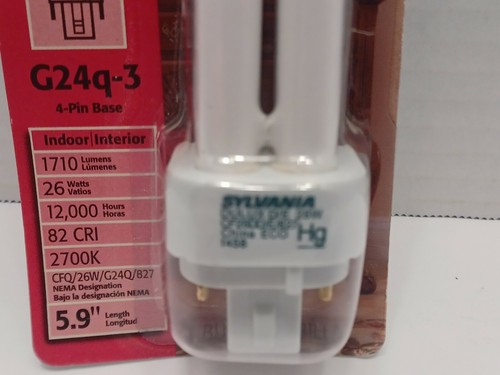 NEW Sylvania Compact Fluorescent 26W Lamp Bulb 2700K 4-Pin G24q-3 - Picture 4 of 6