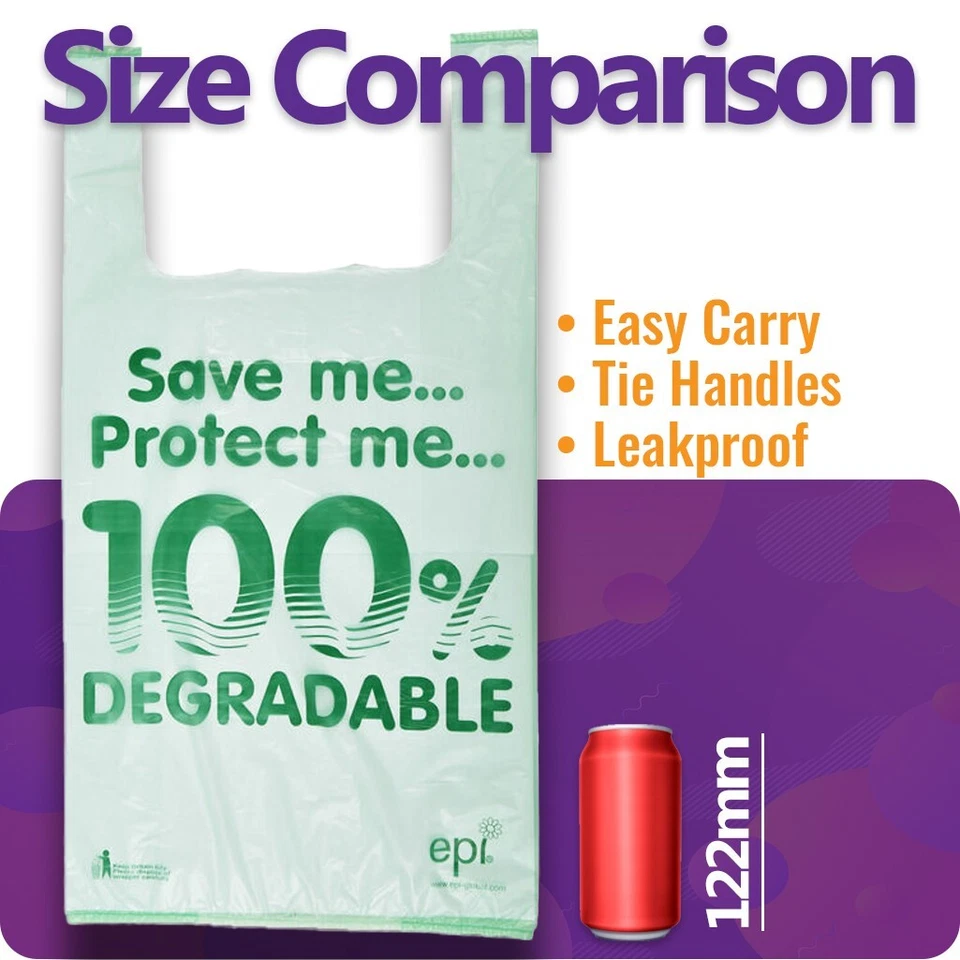100 x GRANDES bolsas de plástico oxobiodegradables - 11 x 17 x 21" - resistentes Foto 4 de 4