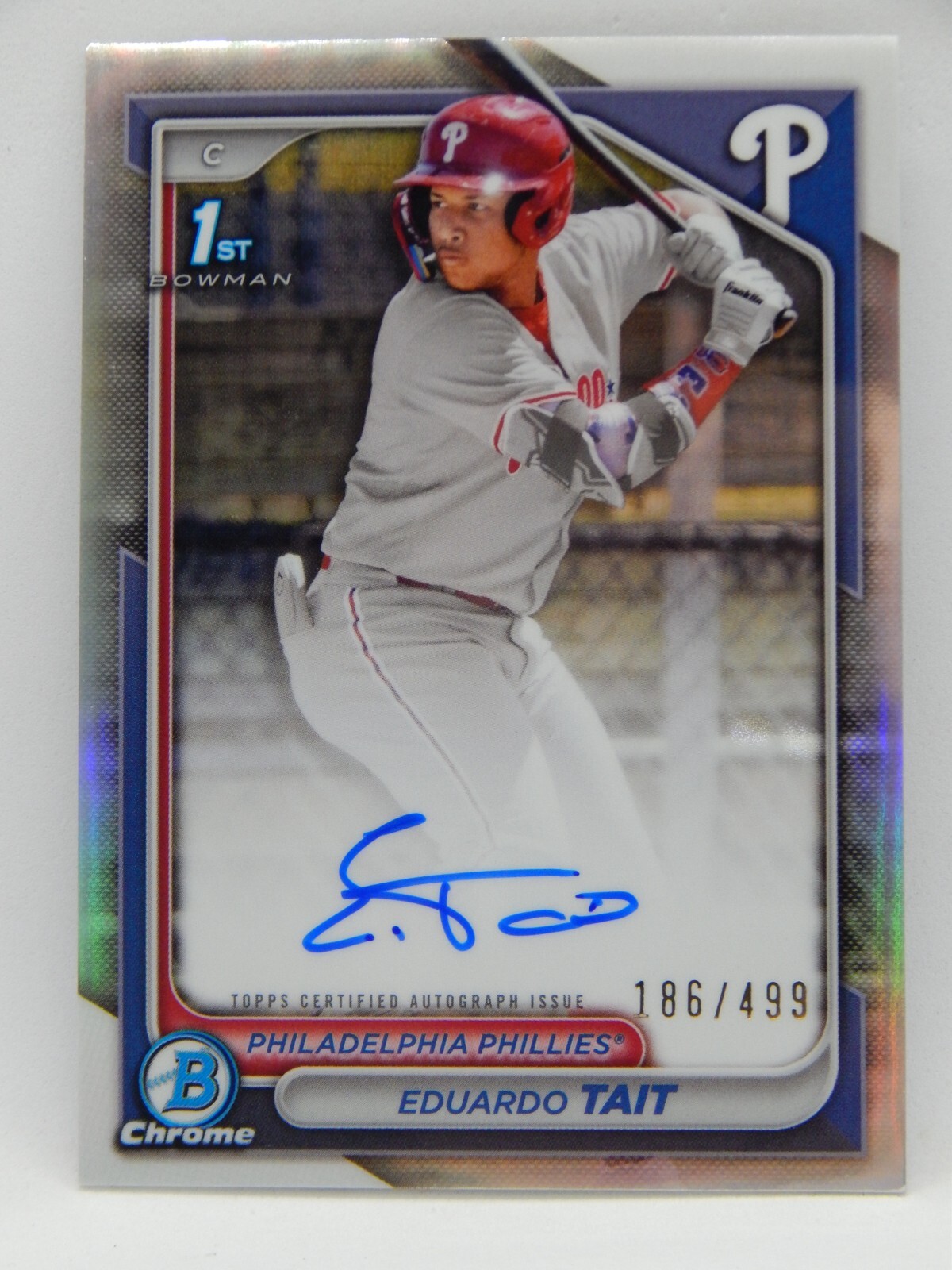 2024 Bowman Chrome Baseball 1st Refractor Auto /499 Phillies - EDUARDO TAIT