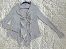 Charter Club 100 cashmere gray open cardigan sweater size M
