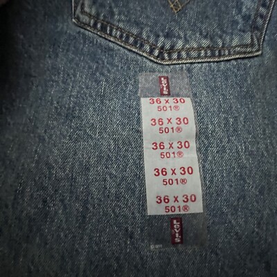 Levi's Mens 501 Original Straight Jeans Size 36 x 30 NWT Button