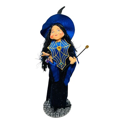 Rare Beautiful Halloween 2007 Annalee Casting a Spell Witch w/ Blue Hair