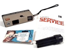 Vintage 1970's Kodak Hawkeye Pocket Instamatic Camera, Extender, Booklet.