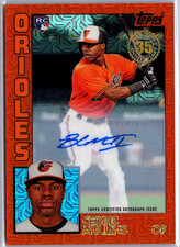 2019 Topps Silver Pack 1984 Cedric Mullins Orange Refractor RC Auto #d 23/25