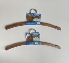 8 ct Wooden Dress Hangers Action Industries 1987 New Old Stock 16  Curved 75046
