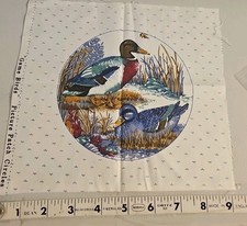 Cranston"Game Birds Picture Patch Circles""Mallards" Cotton-Blue