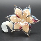 Vintage Murano Hand Blown Lily Flower Art Glass with Spiral Stem 6 Petals 6"