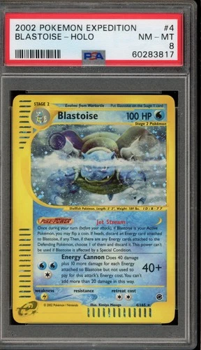 Pokemon Blastoise Expedition Holo Rare #4 PSA 8