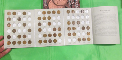 FOLDERS LINCOLN CENT 1909 - 1940 HE Harris ALMOST 53 COINS P - D & S penny