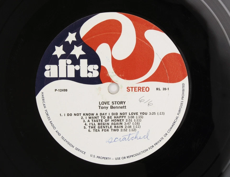 1971 AFRTS Tony Bennett Johnny Mathis Love Story Armed Forces Transcription - Image 4 of 4