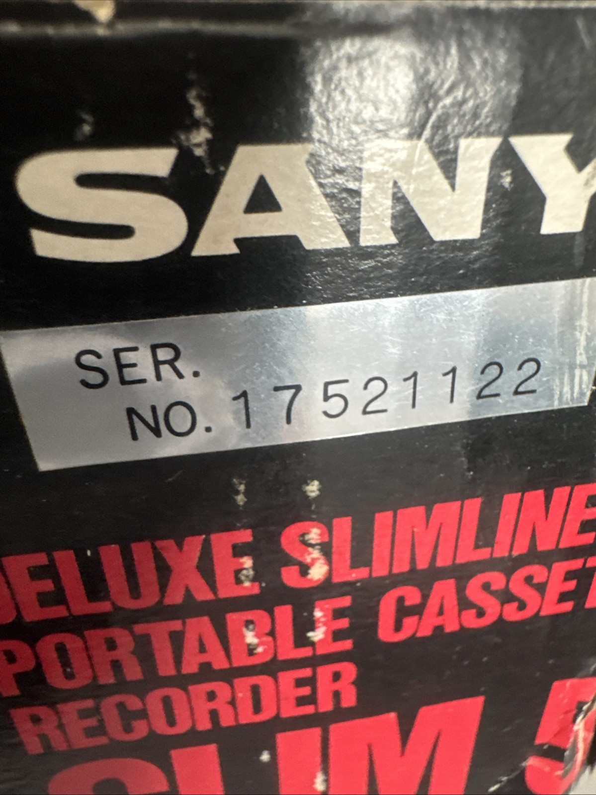 Vintage Sanyo Slim 5 Tape Cassette Recorder No Power Cord Working