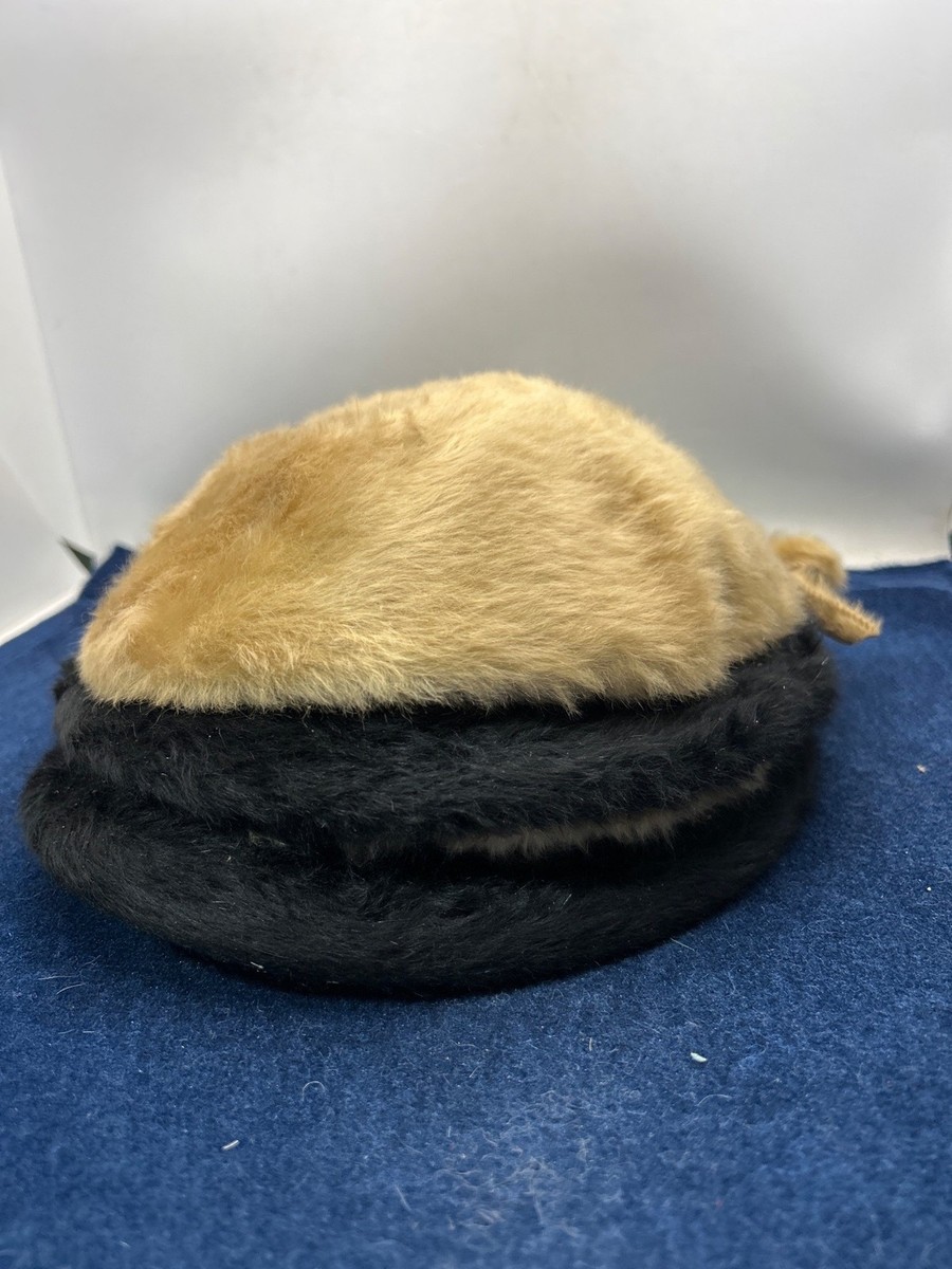 Vintage Jane Martin Two-Tone faux Fur Hat Black & Tan  display picture 2