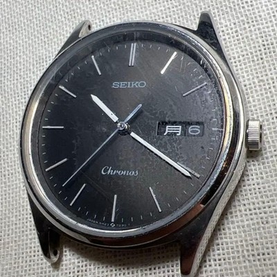 Rare SEIKO Chronos 10 ATM Waterproof Black Dial Quartz