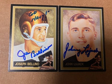 Johnny Lujack & Joe Bellino Signed Heisman Trophy Card Lot w/COA