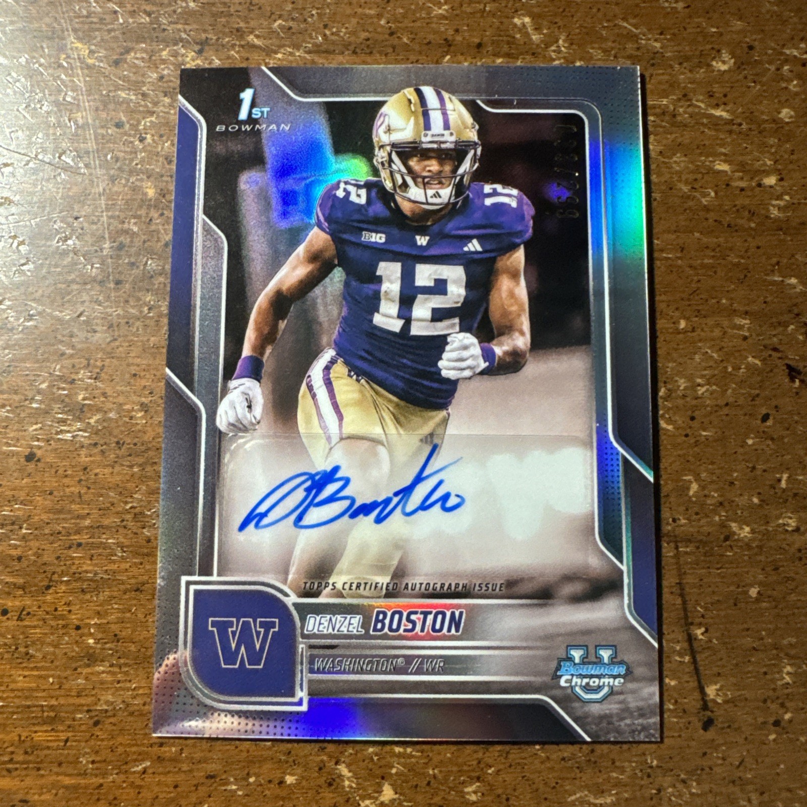 2025 Bowman University Chrome - Auto Denzel Boston #BCA-DB Refractor /299 RC