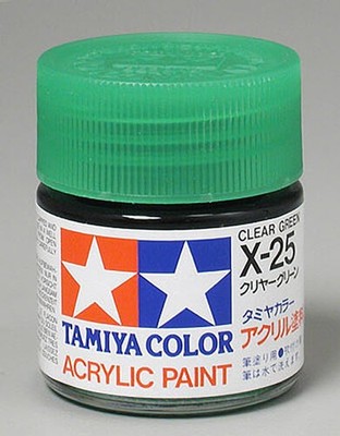 Tamiya Acrylic X-25 Clear Green 3/4 oz Paint Jar 81025