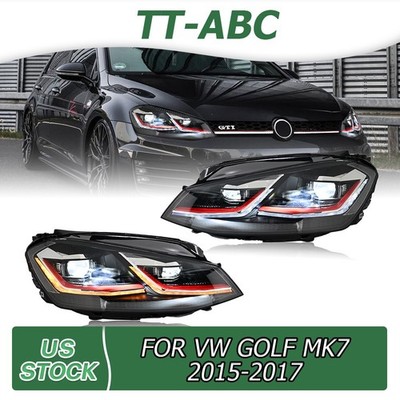 TT-ABC Headlights for Golf MK7 2015-17 Sequential Signal LED Front Lamp Assembly