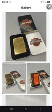 ZIPPO HARLEY DAVIDSON MOTOR AND WINGS BRASS LIGHTER 1998 Used H241 Vintage