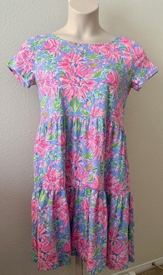 Lilly Pulitzer Geanna Short Sleeve Sunrise Bay Blue Peri Dress Size M NWT
