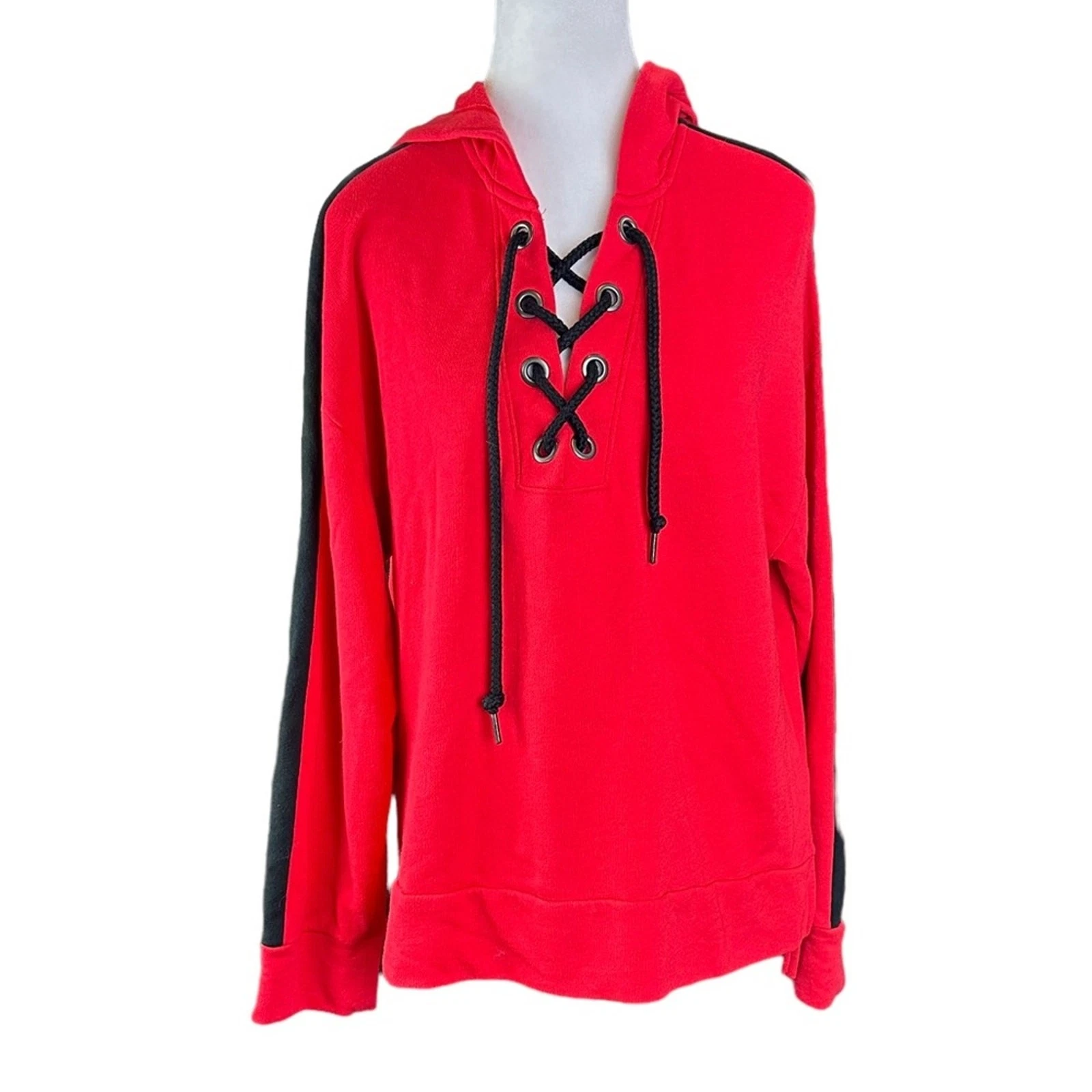 UNDERCOVER Felpa con cappuccio ROSA Victoria’s Secret cravatta Spellout davanti rossa nera taglia media