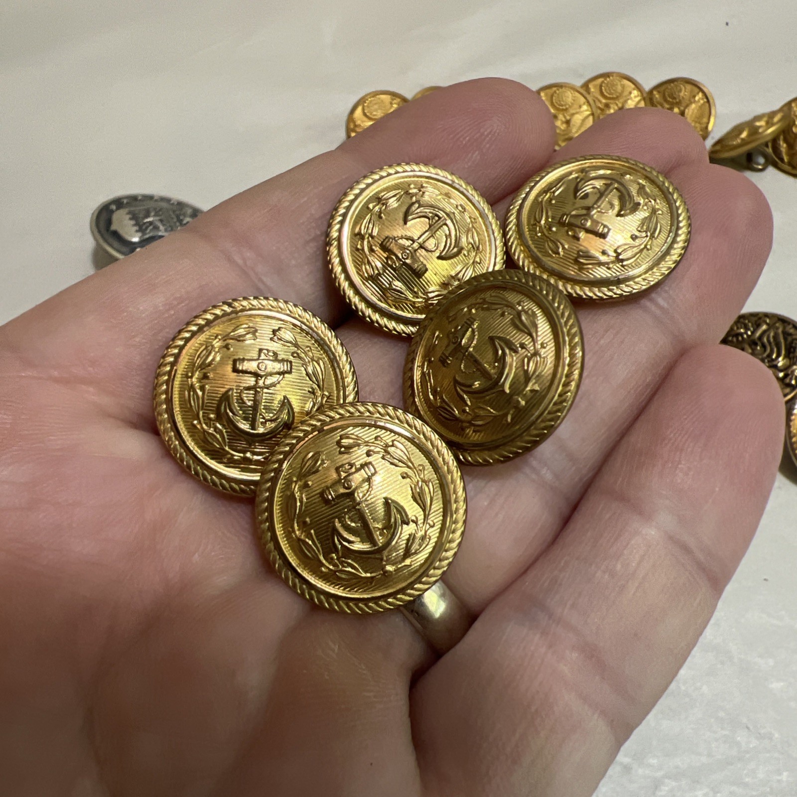 Superior Quality Navy Military Button Lot Brass Anchor Eagle Mix Attleburo 