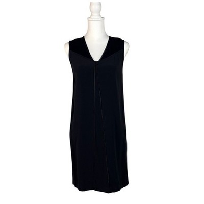Vince Two Tone Navy Dress Women's M V-Neck Sleeveless Shift Classic Chic Minimal