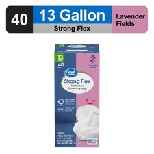 Strong Flex 13-Gallon Drawstring Tall Kitchen Trash Bags, 40 Bags