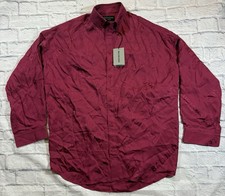 Balenciaga L/S Oversized Cocoon Shirt Fluid Logo Jacquard Burgundy Small  1450 